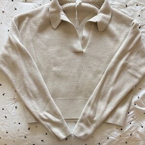 lululemon athletica Cream V-Neck Sweater